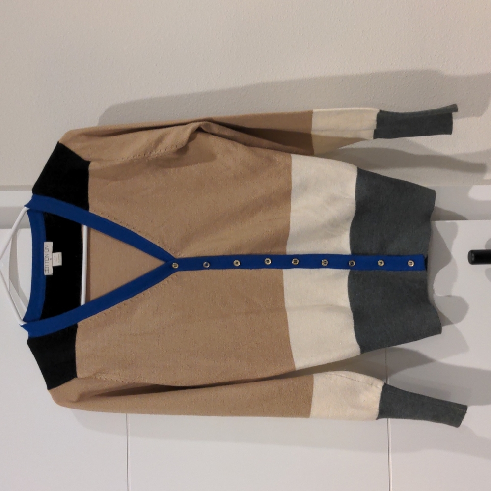 Cotton on, color blocked, button up cardigan. Size Small.